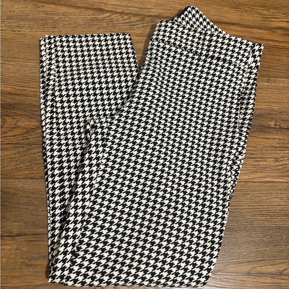 J. Crew Houndstooth Ankle Pants in Black and White